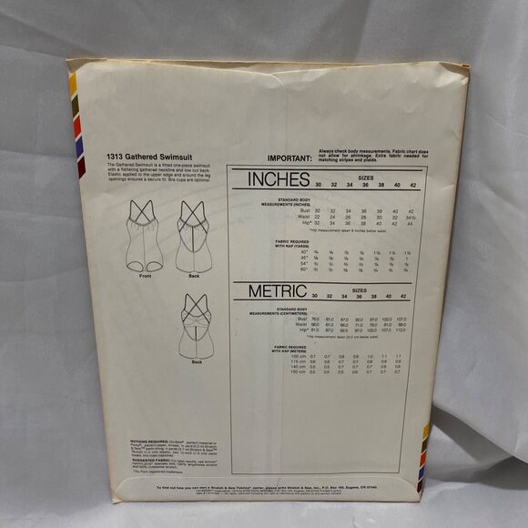 1979 Stretch and Sew Gathered Swimsuits Design Patterns by Ann Person - Picture 5 of 8